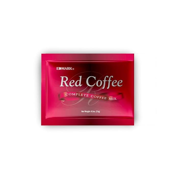 EDMARK Sugar Free Red Yeast Coffees - Organic Coffee Blend With Rose Petal Extract - Red Coffee Pods Cups Coffee's Lover Gifts - 15g × 20 Sachets