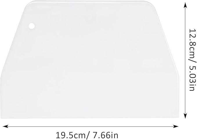 YARNOW Bench Scraper 2 PCS Plastic Dough Scrapers, Multipurpose Food Scrappers, Food- Grade Bench Scrapers for Dough Cake Bread Fondant Icing (White L) Baking Supplies