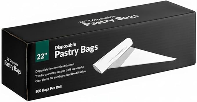Clear Plastic Disposable Pastry Bags, 22 Inches, 100 Roll, 0.075mm Thickness, Polyethylene Material