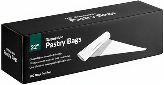Clear Plastic Disposable Pastry Bags, 22 Inches, 100 Roll, 0.075mm Thickness, Polyethylene Material