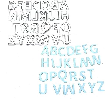Lowercase 26 Alphabet Cutting Dies, Capital 26 Letters Die Cuts Metal Embossing Stencils Template Mould for Card Scrapbooking and DIY Craft Album Paper Card Decor