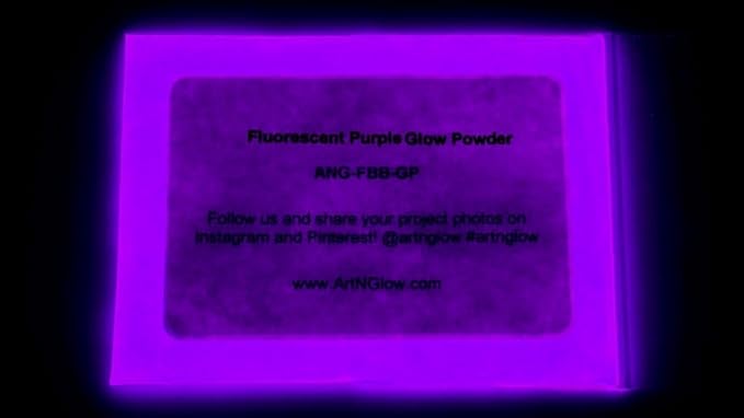 Glow in The Dark Pigment Powder - Neutral and Fluorescent Color for Art Painting, Fine Art, Nail Art Paint, and DIY Crafts - Long Lasting, 10+ Color Options - Fluorescent Purple - (120 Grams/4 Ounces)