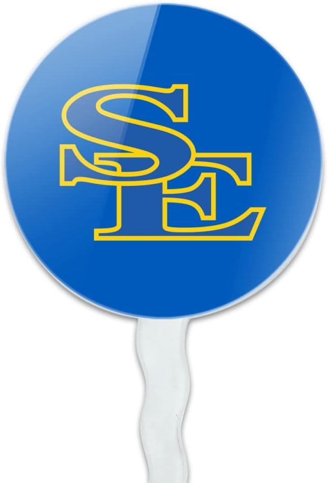 Southeastern Oklahoma State University Primary Logo Cupcake Picks Toppers Decoration Set of 6