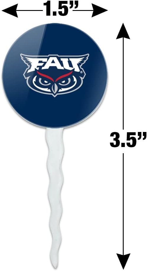 GRAPHICS & MORE Florida Atlantic University Primary Cupcake Picks Toppers Decoration Set of 6