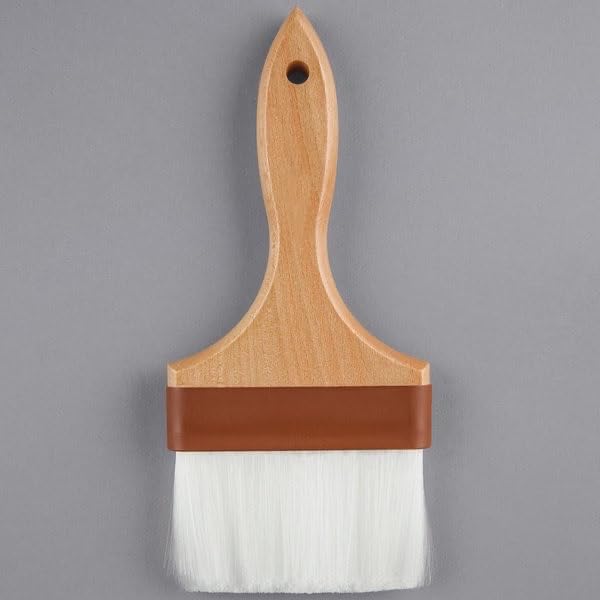 AME D'ESSENCE 4-Inch Pastry Brush – Nylon Bristle Basting & BBQ Marinade Brush with Lacquered Hardwood Handle for Cooking & Baking