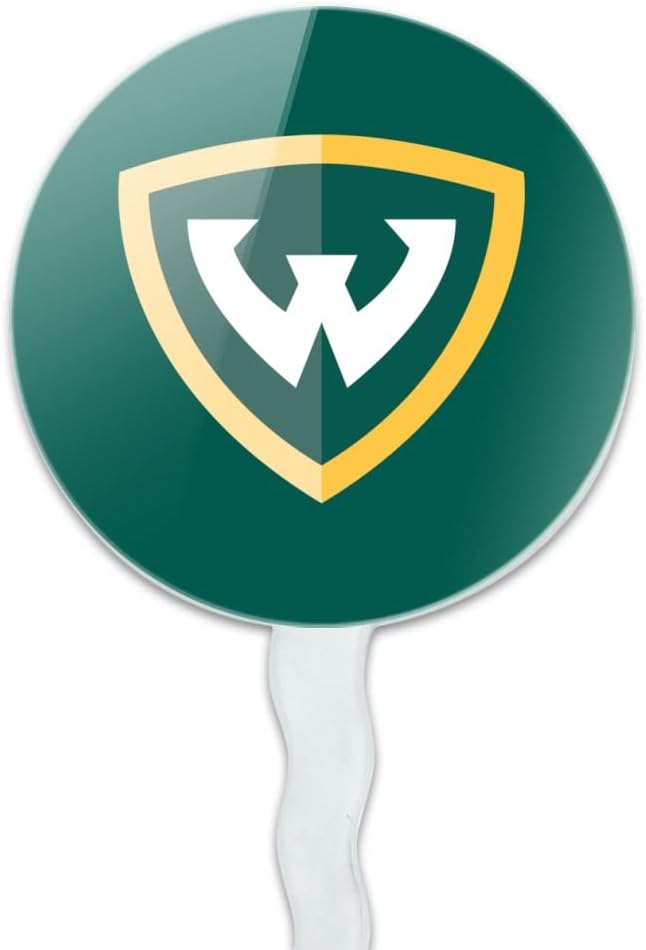 Wayne State University Primary Logo Cupcake Picks Toppers Decoration Set of 6