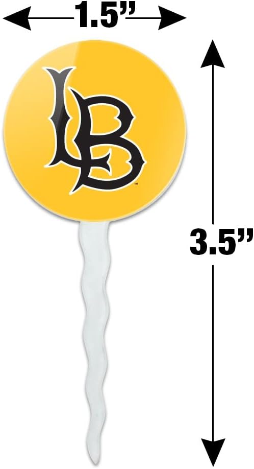 California State University Long Beach Primary Logo Cupcake Picks Toppers Decoration Set of 6