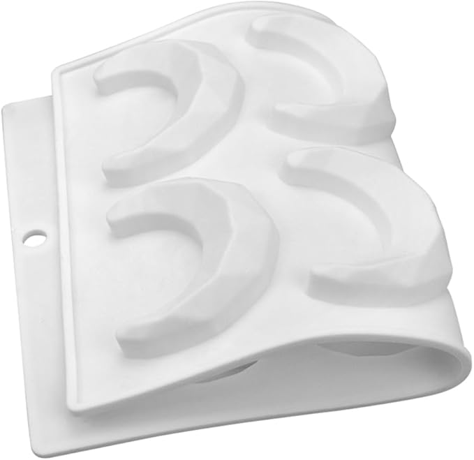 mostsom Chocolate 3D Diamond Moon Design Silicone Cake Mold Soap Moulds DIY Car Pendant Gypsum Plaster Heart Mold Handmade Candle Mold (Moon G_10.2X6.8X0.6 inch)