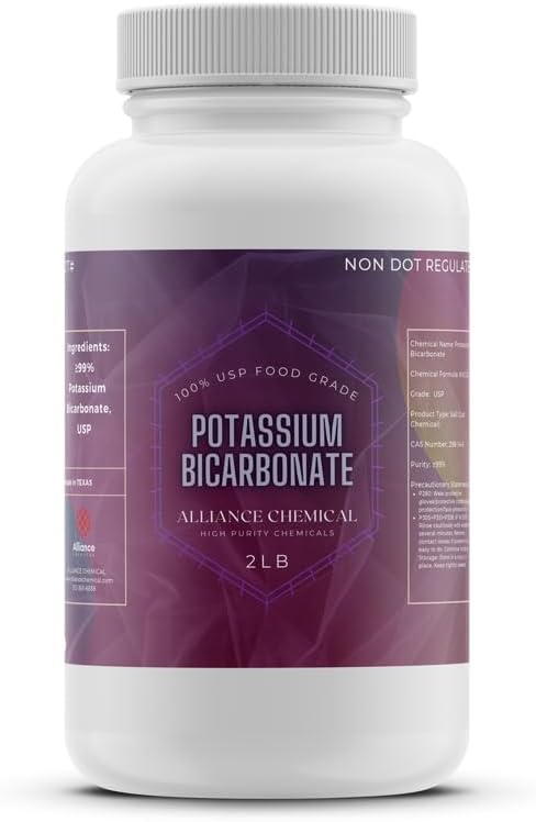 Potassium Bicarbonate - FCC USP Grade for Baking, Winemaking & Health, 2 LB Bottle
