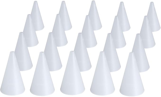 EZ Piping Reusable Round Decorating Tip #4 – 20 pieces – Standard Size (Base Ø 0.75", Height 1.25") – Fits Wilton & Ateco Couplers – Lightweight FDA HDPE Icing Nozzle – Made in USA – Cake Tool