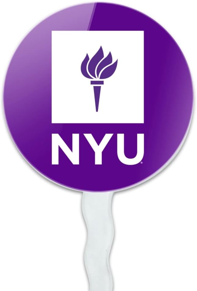 New York University Primary Logo Cupcake Picks Toppers Decoration Set of 6