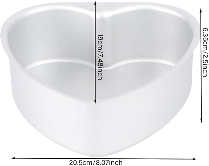 8 x 2.5 Inch Aluminum Heart Shaped Cake Pan Heart Cake Tin Nonstick Cheesecake Pan for Valentine's Day Wedding Anniversary Party