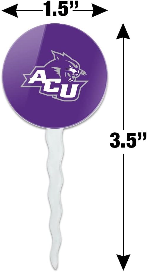 Abilene Christian Primary Logo Cupcake Picks Toppers Decoration Set of 6