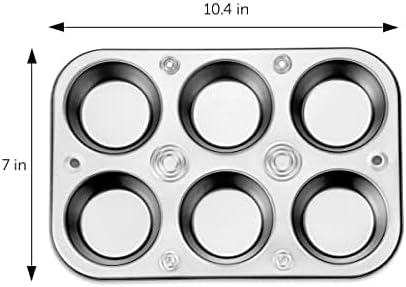DecorRack 4 Pack Non-Stick Muffin Pans, 6-Cup, Bakeware for Baking Cupcakes (Pack of 4)