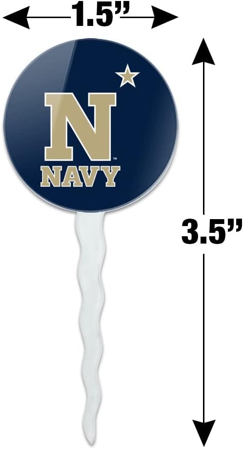 US Naval Academy Primary Logo Cupcake Picks Toppers Decoration Set of 6