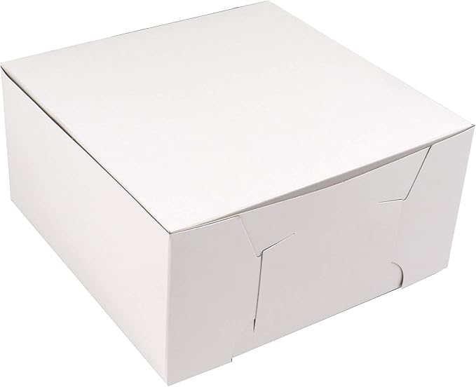 O’Crème Cake Boxes – White Bakery Boxes – 14 x 14 x 5 Inch Pastry Containers – Kraft Bakery Boxes for Holding and Displaying your Pastries - Pack of 5