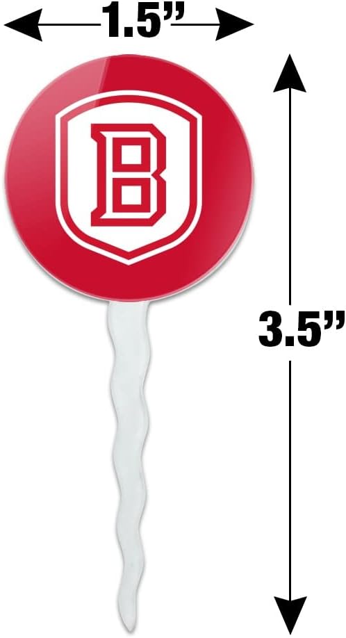 Bradley University Primary Logo Cupcake Picks Toppers Decoration Set of 6