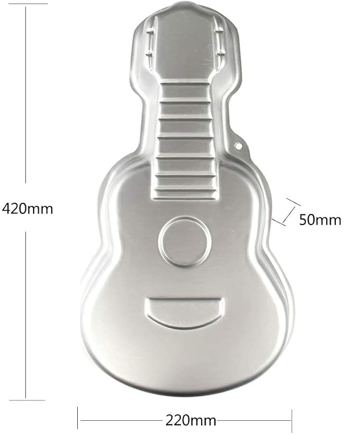 Guitar Shaped Cake Pan, Aluminum 3D Birthday Cake Mold Baking Mould Tin Cake Pan - Guitar (16.5 Inch)