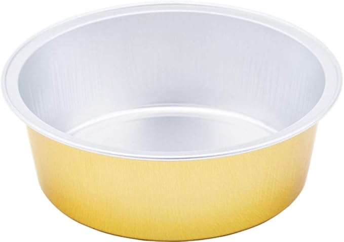 KEISEN 3 4/5" Disposable Aluminum Foil Cups 150ml 5oz 100/PK for Muffin Cupcake Baking Bake Utility Ramekin Cup 100/PK (gold)