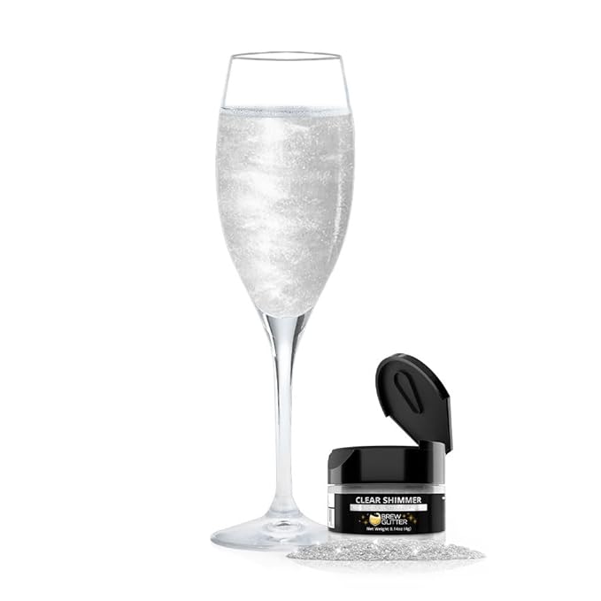 Brew Glitter Clear Shimmer Edible Drink Glitter 1x 4g Jar for Cocktails, Beer, & Beverages