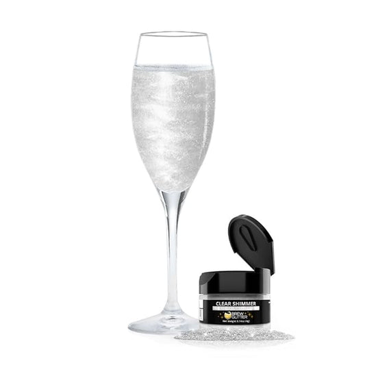 Brew Glitter Clear Shimmer Edible Drink Glitter 1x 4g Jar for Cocktails, Beer, & Beverages