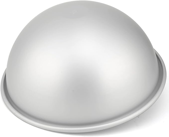 8 Inches Hemisphere Football Cake Pan, 3D Soccer Half Ball Birthday Cake Pan, Aluminum Cake Mold Nonstick Baking Tool
