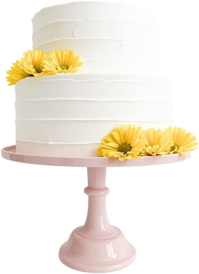 Sprinkles & Confetti 11" Baby Pink Melamine Cake Stand – Durable Dessert Display for Weddings, Showers & Birthdays | Elegant Round Tray for Cakes, Cupcakes & Brunch Tables