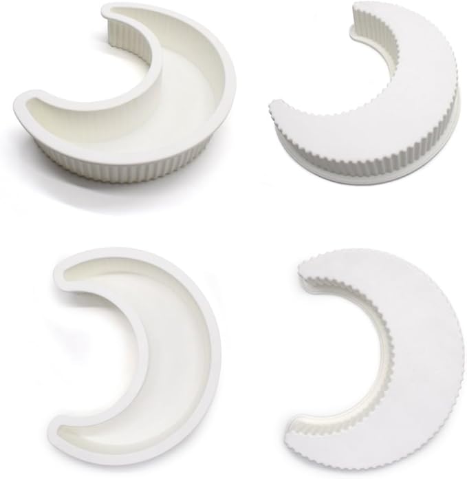 mostsom Silicone Moon Shape Pan Silicone Cupcake Pan Nonstick Silicone Molds Great for Making Muffin Cakes,Bread, Tart Baking Accessory (Moon A_10X2.2 inch)