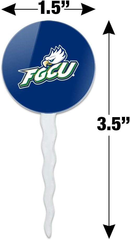 Florida Gulf Coast Primary Logo Cupcake Picks Toppers Decoration Set of 6