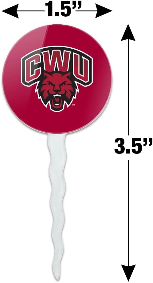 Central Washington University Primary Logo Cupcake Picks Toppers Decoration Set of 6