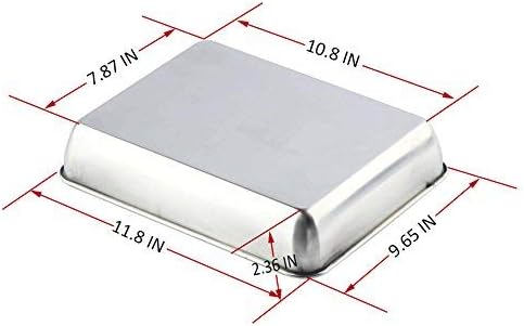 Sheet Pan,Cookie Sheet,Heavy Duty Stainless Steel Baking Toaster Oven Jelly Roll Deep Edge,Superior Mirror Finish, Dishwasher Safe (9.65 * 11.8 * 2.36 inches)