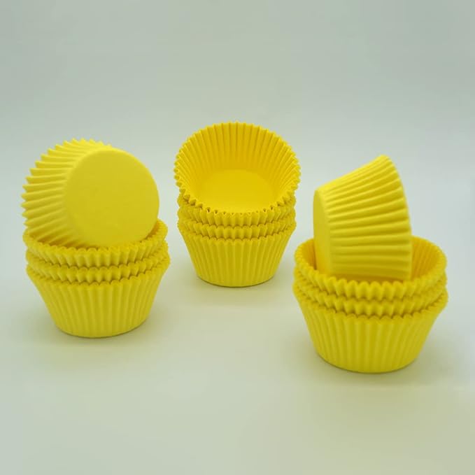 Yellow Cupcake Liners Standard Greaseproof Paper Baking Cups, 300-Count