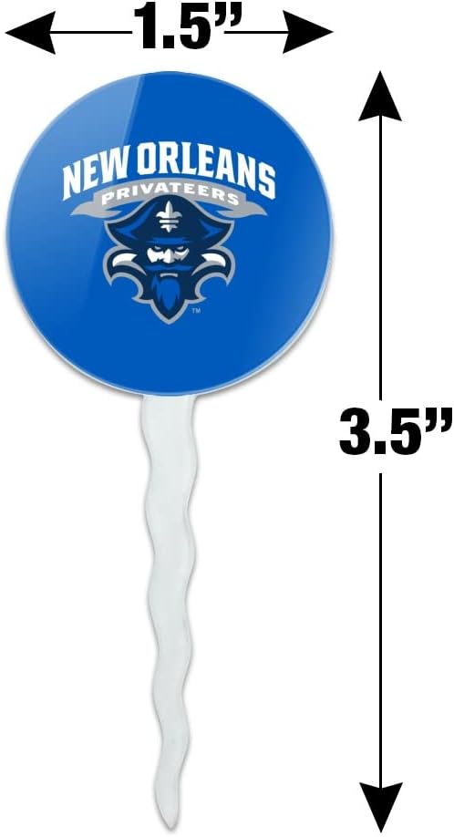 The University of New Orleans Primary Logo Cupcake Picks Toppers Decoration Set of 6