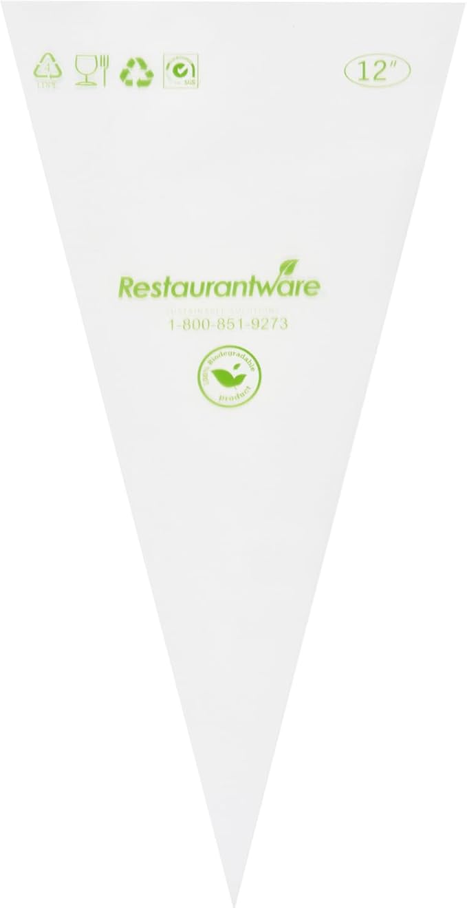 Restaurantware Pastry Tek 12 x 6 Inch Piping Bags 100 Disposable Pastry Bags - Sturdy No Slip Clear Plastic Baking Bags To Decorate Cakes For Parties Or Bakeries