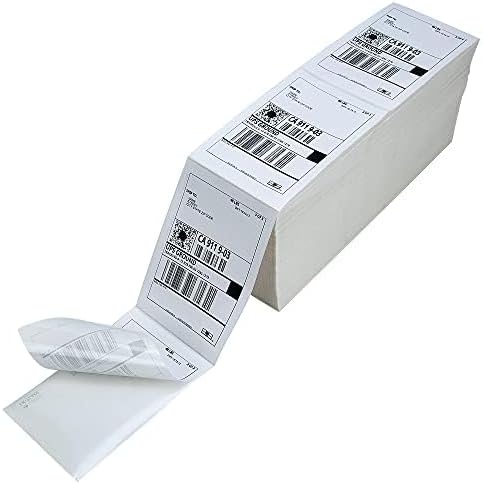 L LIKED 4000 4x6 Thermal Labels Fanfold, Direct Thermal Shipping Labels - Perforated and Strong Adhesive