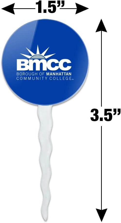 Borough of Manhattan Community College Primary Logo Cupcake Picks Toppers Decoration Set of 6