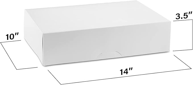 MT Products White Donut Boxes 14" x 10" x 3.5" - Auto Pop-Up Bakery Boxes No-Window (Pack of 15) - Made in USA