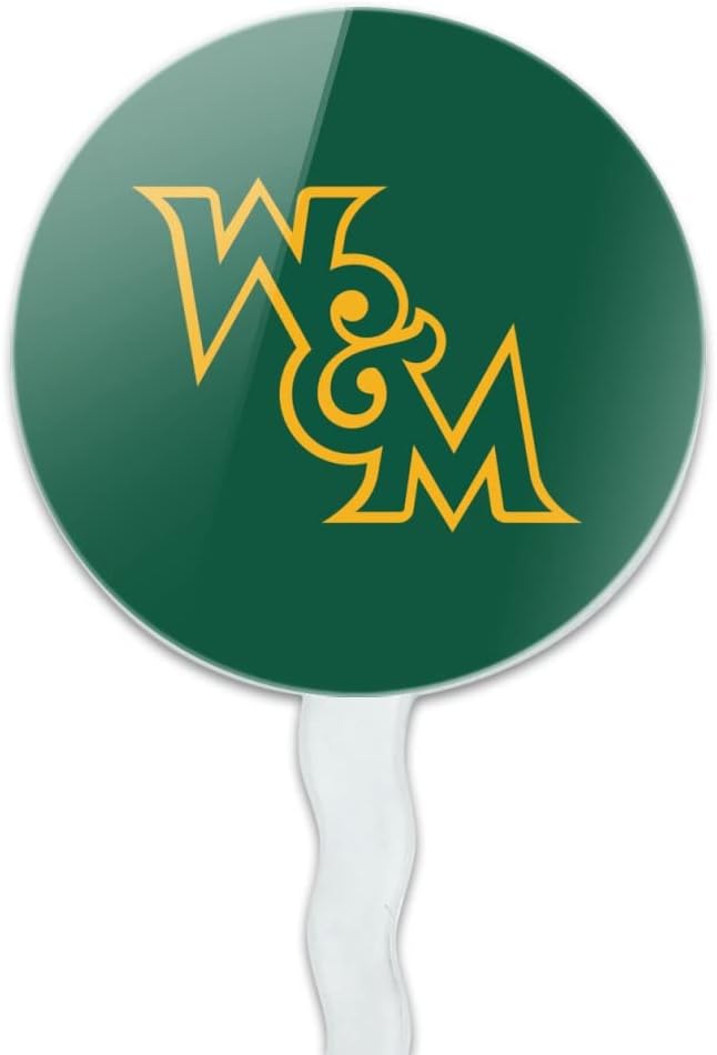 College of William & Mary Primary Logo Cupcake Picks Toppers Decoration Set of 6