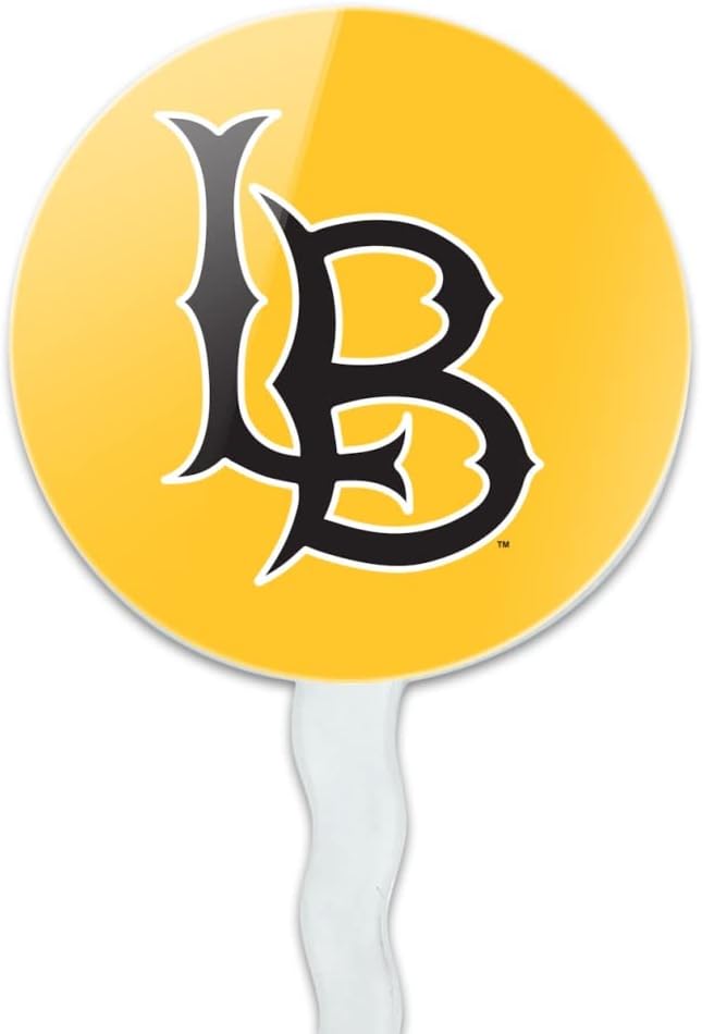 California State University Long Beach Primary Logo Cupcake Picks Toppers Decoration Set of 6