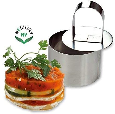 NEWLINE NY Stainless Steel Dessert Rings (12 Pcs) Round Square Rectangular Appetizers Molded Salads, Cakes Mousse Molding Layering Cake Cutter