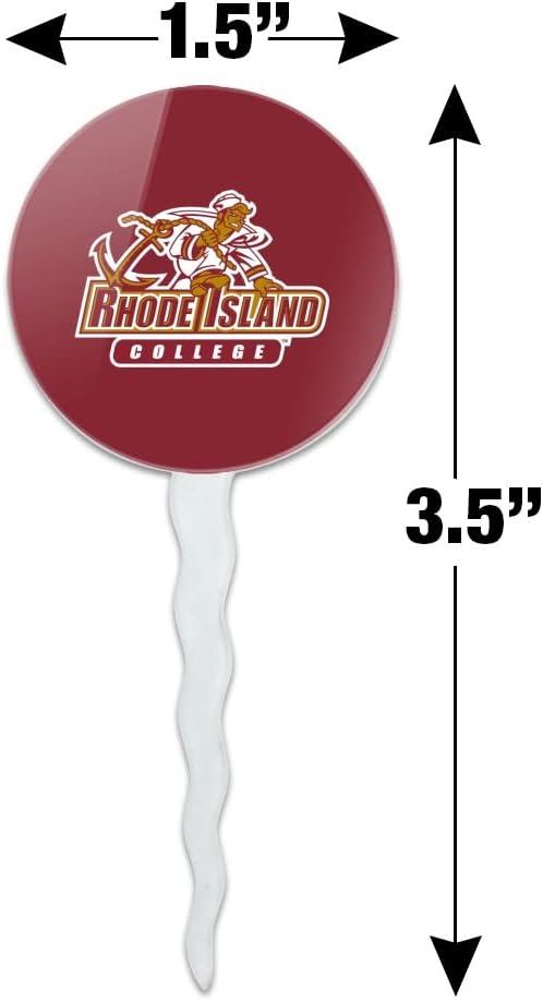 Rhode Island College Primary Logo Cupcake Picks Toppers Decoration Set of 6