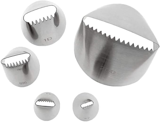 RoseFlower 5 PCS Half Row Braided Flower Piping Tips Set - Stainless Steel Piping Nozzles Kit for Pastry Cupcakes Cakes Cookies Decorating Supplies Baking Set #2