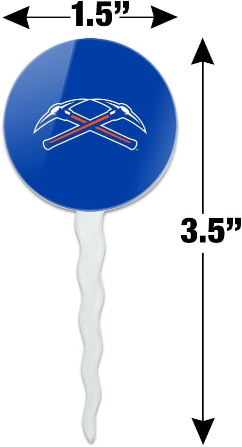 University of Wisconsin - Platteville Primary Logo Cupcake Picks Toppers Decoration Set of 6