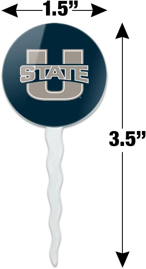 Utah State University Primary Logo Cupcake Picks Toppers Decoration Set of 6