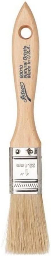Ateco Pastry Brush, 1-Inch Wide Head with Natural White Boar Bristles, Stainless Steel Ferrule & Wood Handle