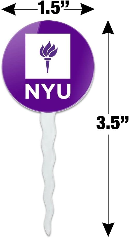 New York University Primary Logo Cupcake Picks Toppers Decoration Set of 6