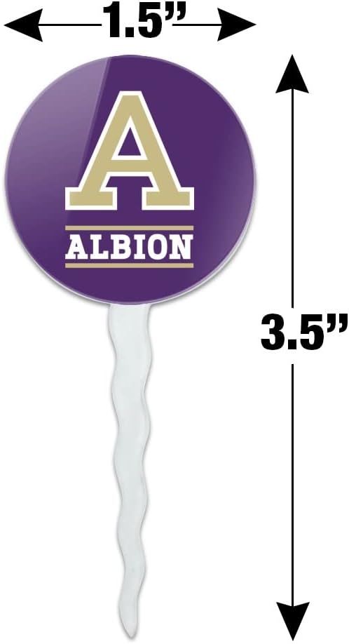 Albion College Primary Logo Cupcake Picks Toppers Decoration Set of 6