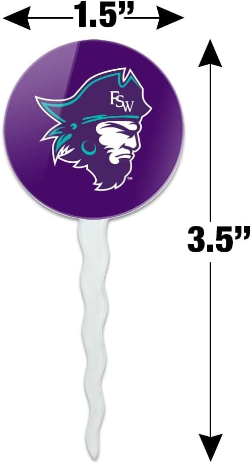 Florida Southwestern State College Primary Logo Cupcake Picks Toppers Decoration Set of 6