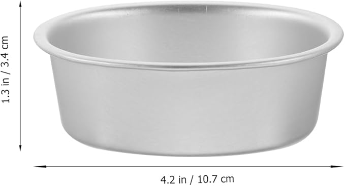 PRETYZOOM 4Pcs Oval Aluminum Alloy Cake Mold 4 Inch Nonstick Mini Baking Pans for Cheesecake Quiche Flan Bread Oven Use