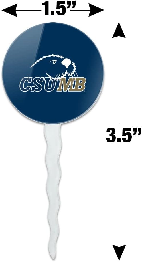California State University Monterey Bay Primary Logo Cupcake Picks Toppers Decoration Set of 6